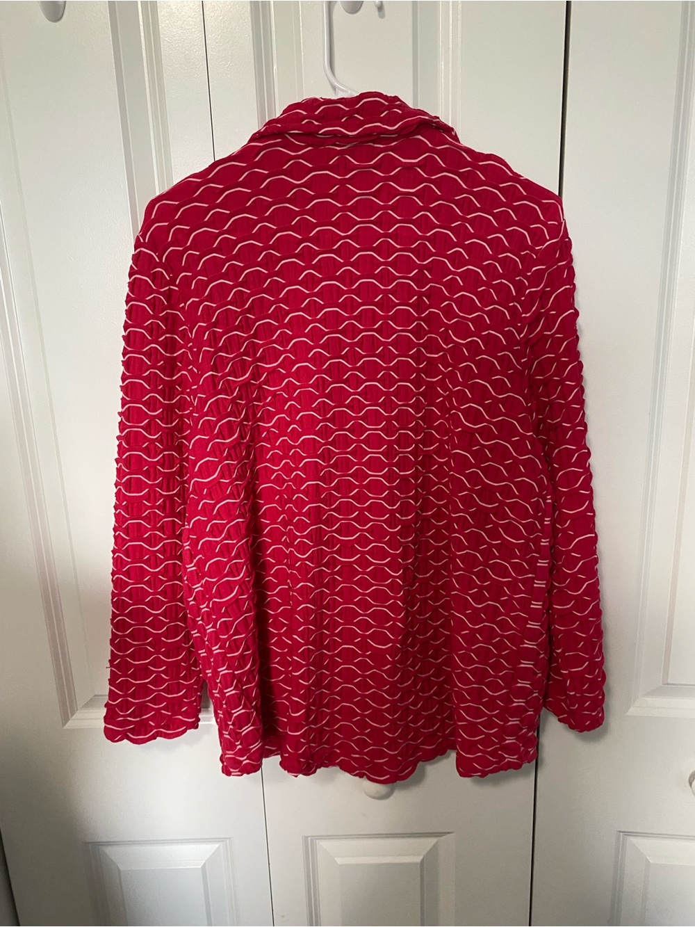 Habitat Red Textured Button-Front Blouse - Picture 4 of 8